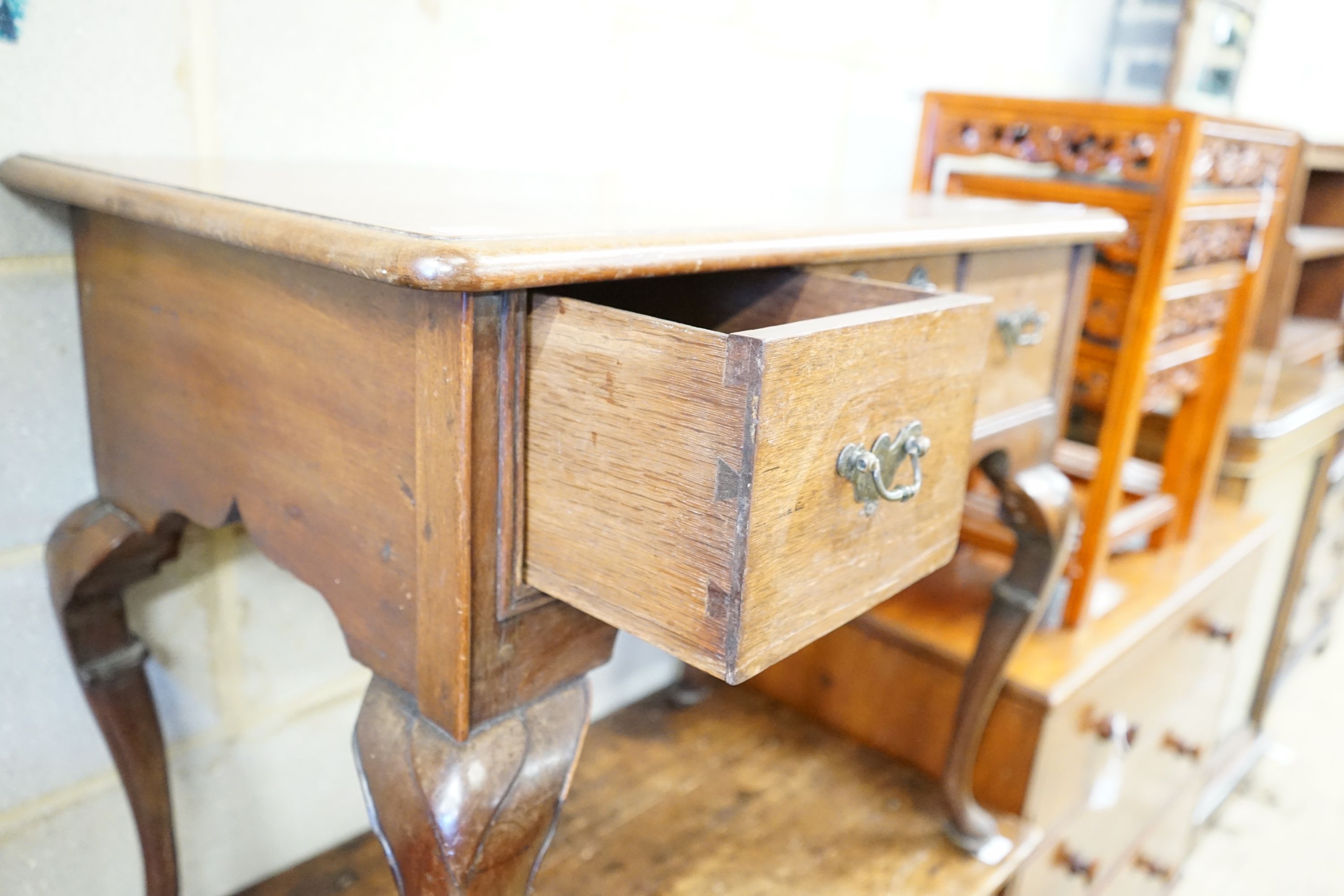 A George III walnut lowboy, width 80cm, depth 51cm, height 70cm